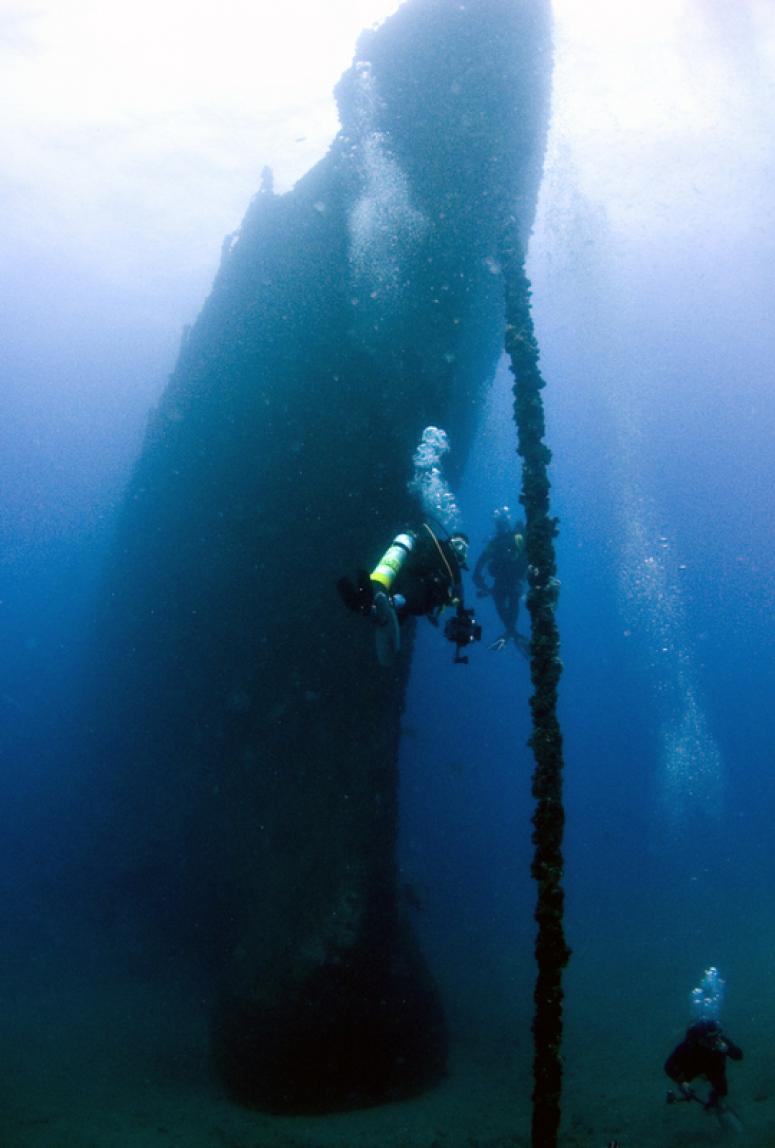 diver on the bow