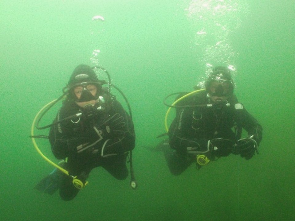 Diving in a lake