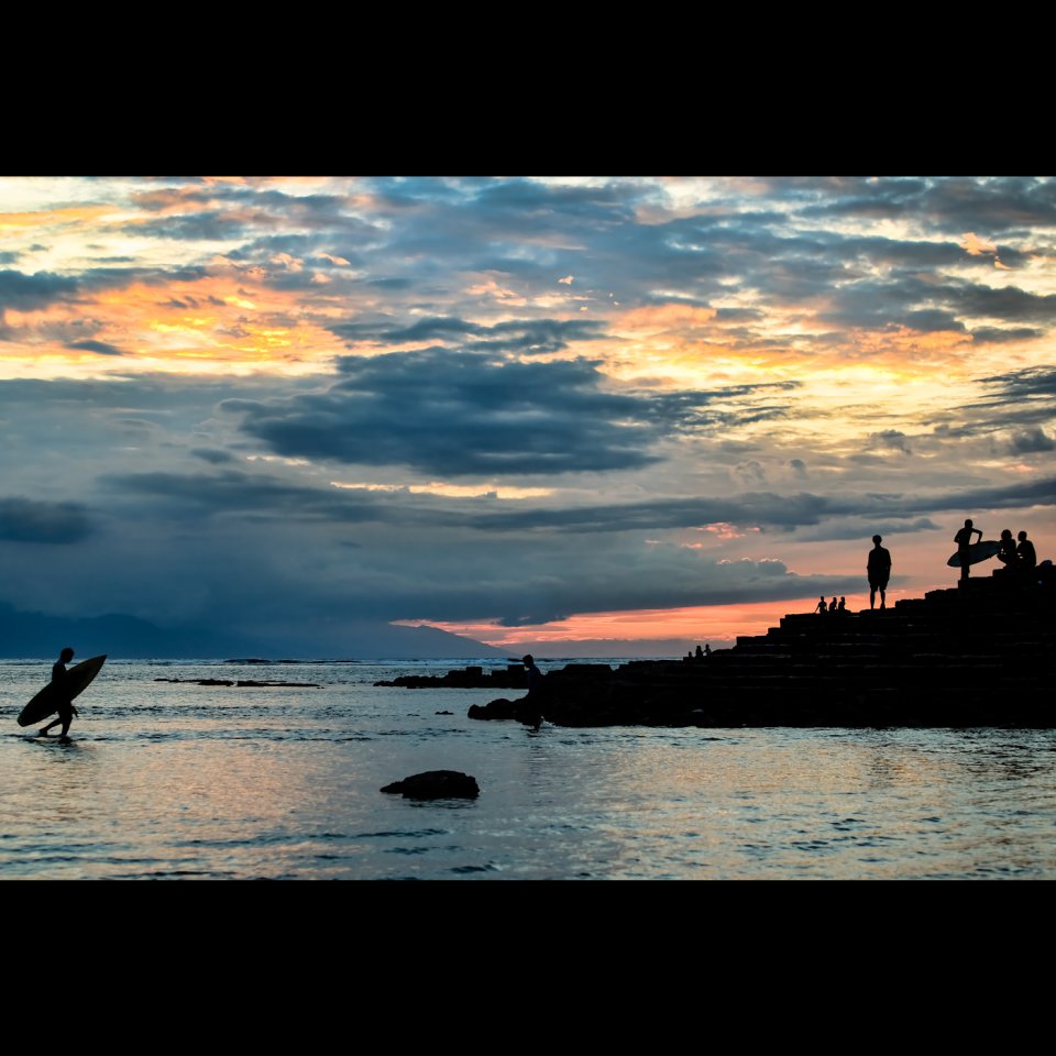 Surfing at Sunset - Senggigi 
