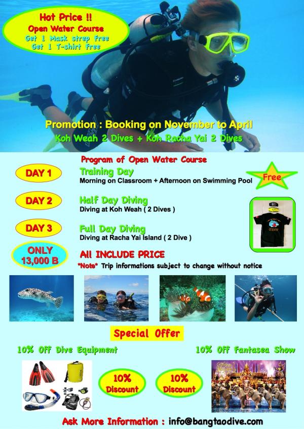 Hot Promotion for Open water course with Bangtao Dive center