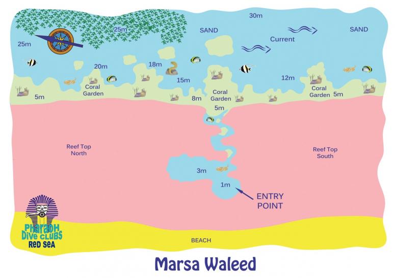 Marsa Waleed Dive Map