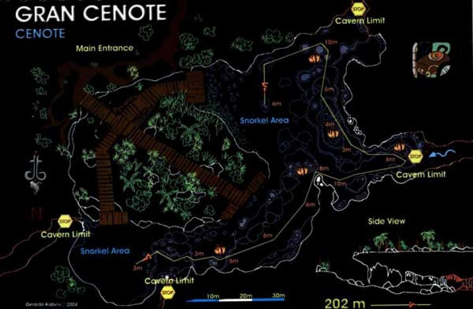 Gran Cenote map